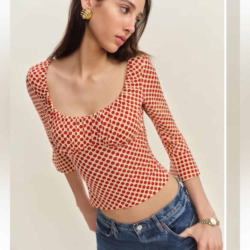 Reformation Effie Knit Top Yellow - Size S